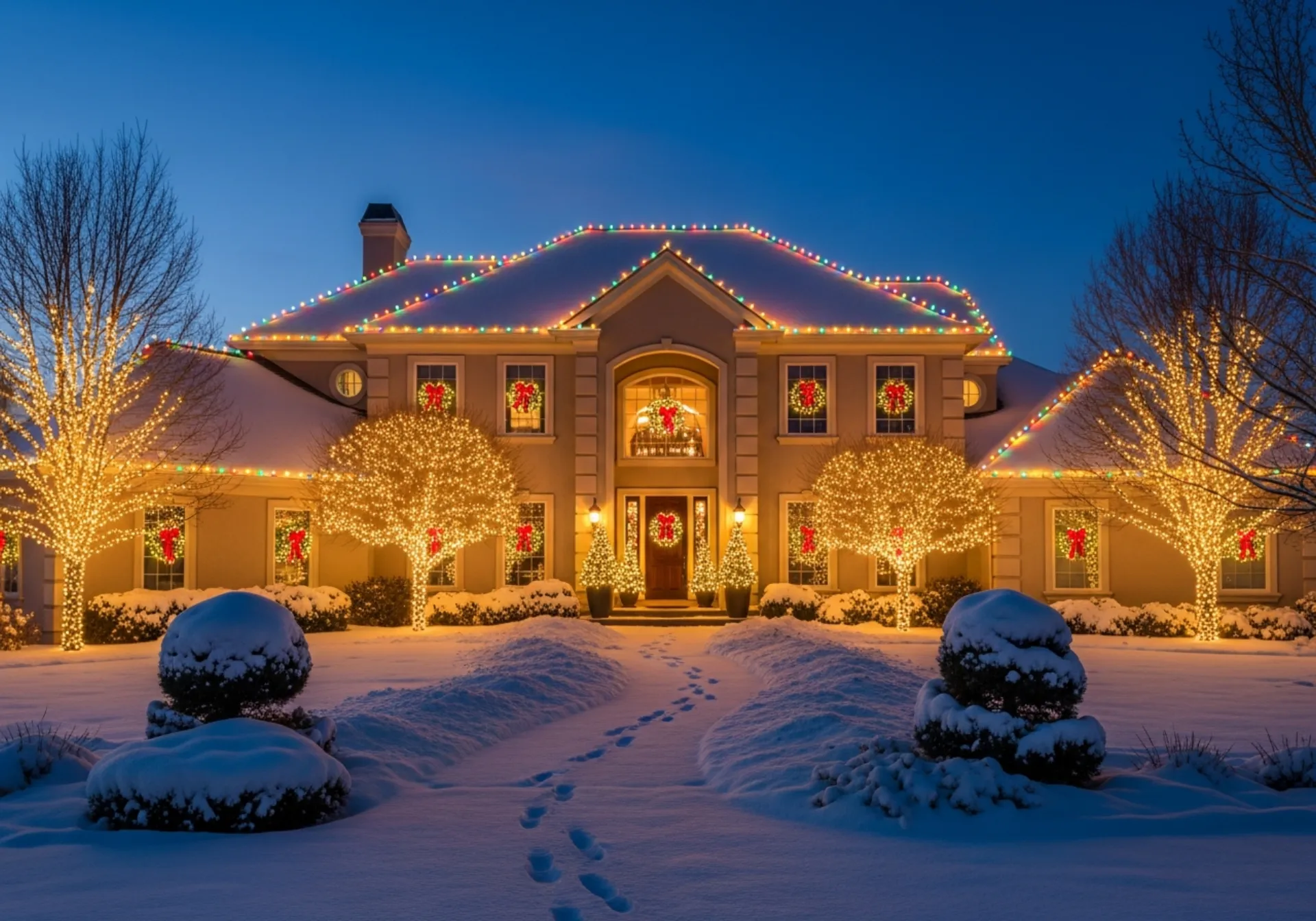 Professional holiday light installation