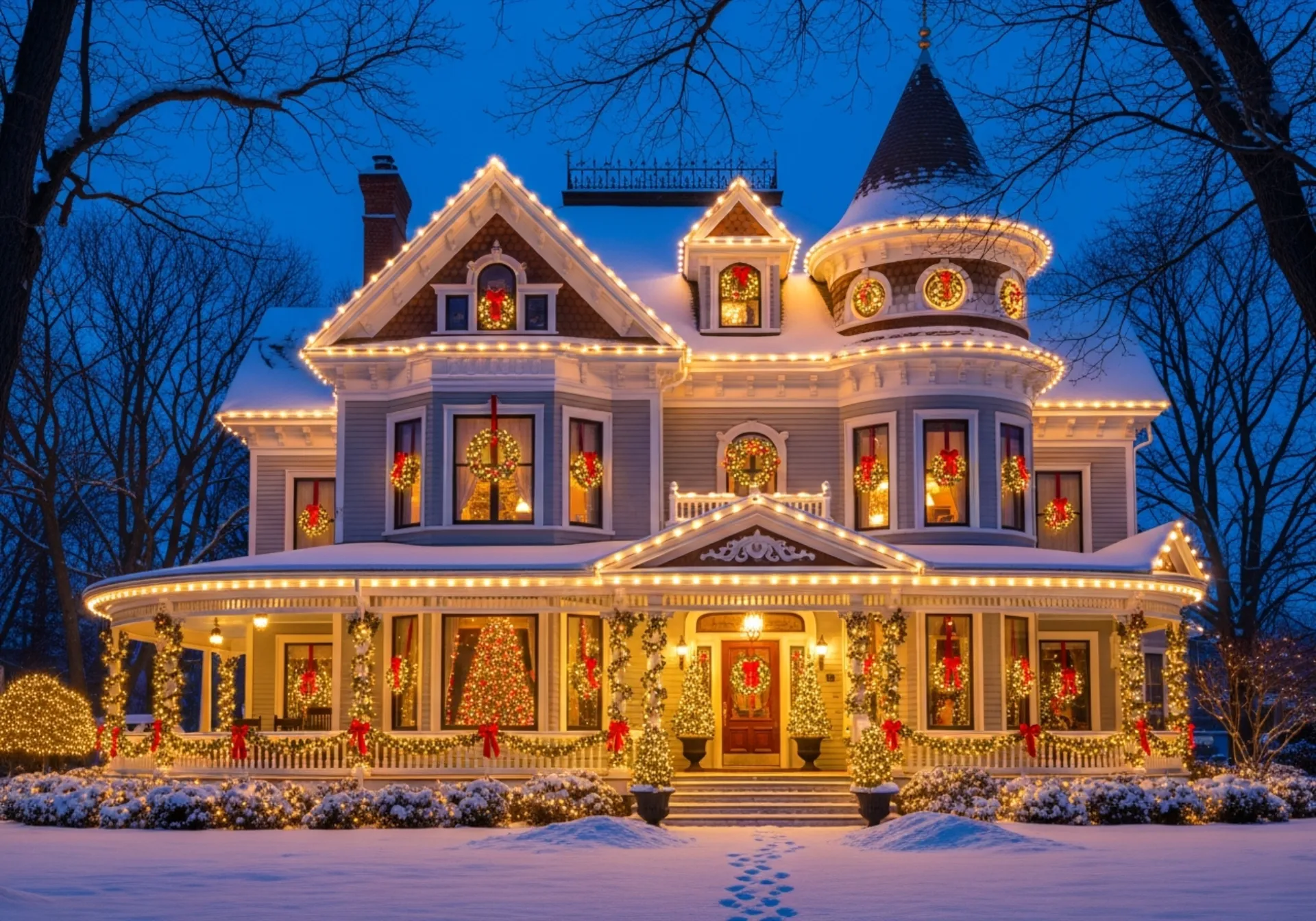 Victorian home custom Christmas design